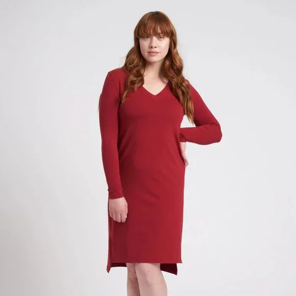Universal Standard Dresses | Long Sleeve Tesino Jersey Dress - Universal Standard Size S (14-16)- Red | Color: Red | Size: S (14-16) | Jbbright283'S